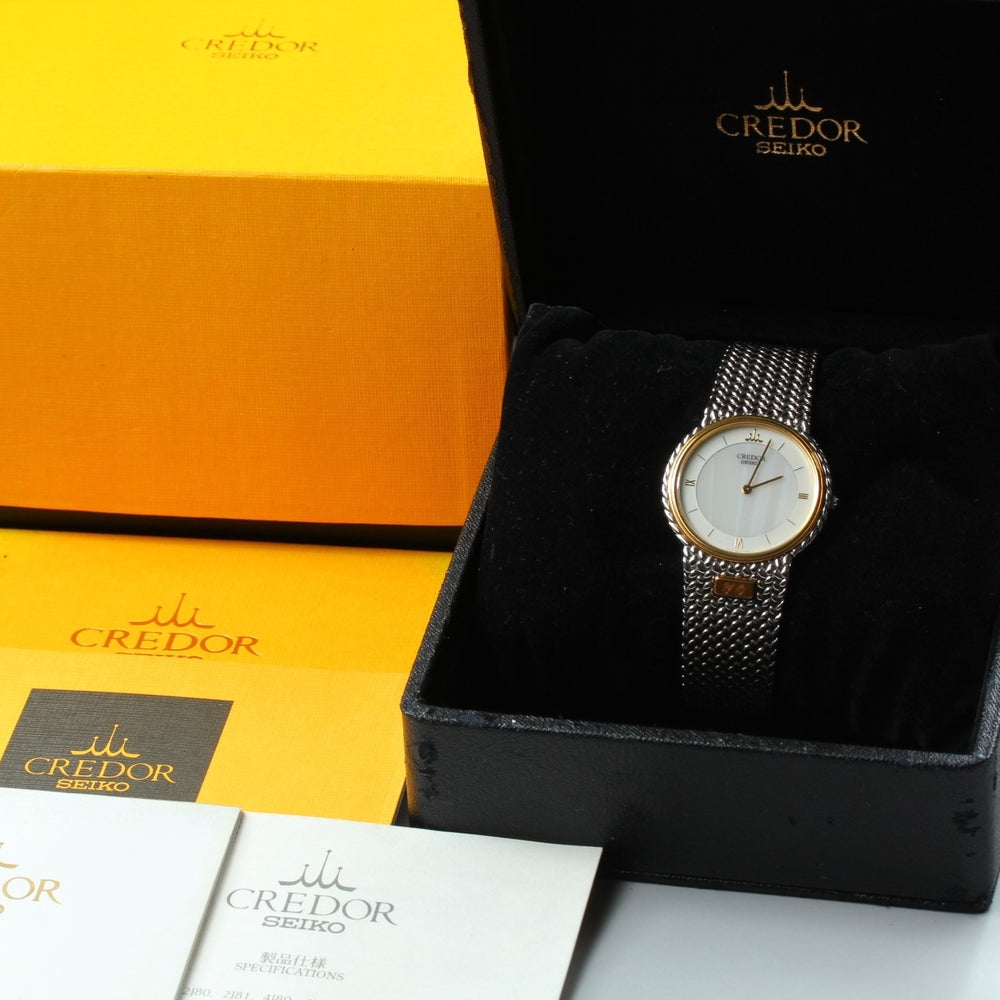 Near MINT SEIKO Credor GCJX003/5A74-0240 Quartz 32.2mm Men's Watch