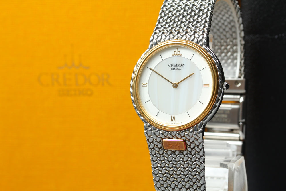 Near MINT SEIKO Credor GCJX003/5A74-0240 Quartz 32.2mm Men's Watch