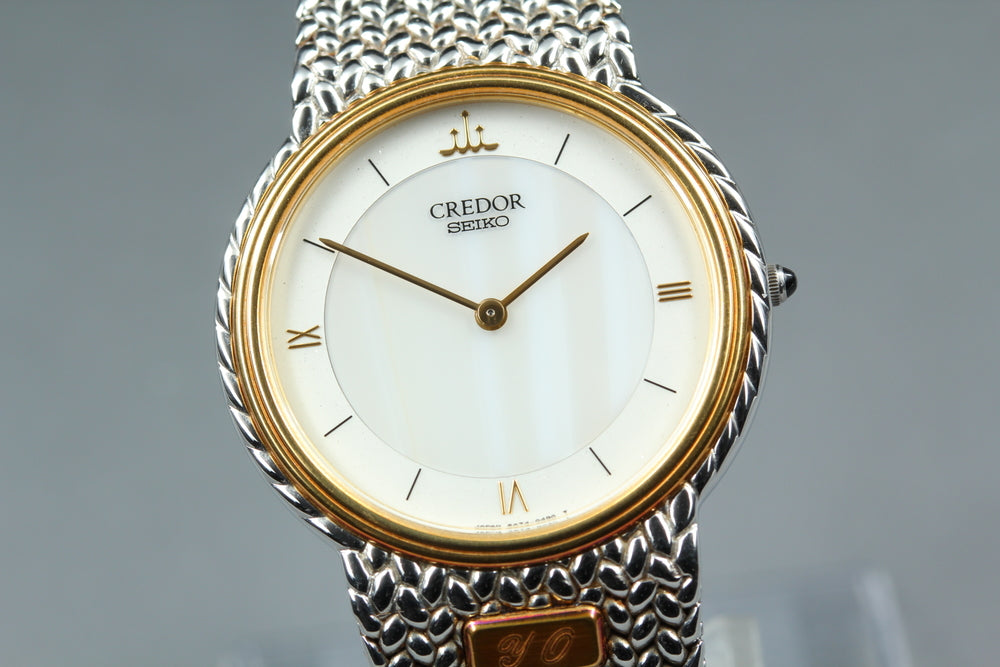 Near MINT SEIKO Credor GCJX003/5A74-0240 Quartz 32.2mm Men's Watch