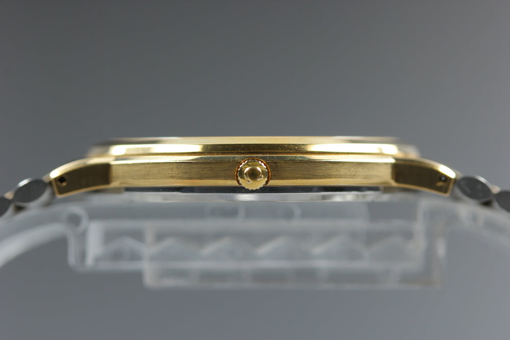 Near MINT OMEGA De Ville 196.0025/396.0950 Cal.1430 Gold Quartz 32mm Men's Watch