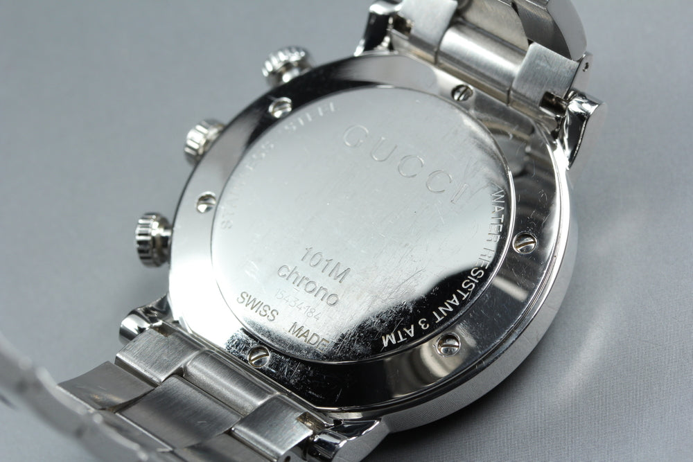 Near MINT GUCCI YA101361/101M Black Quartz 43mm Men's Watch