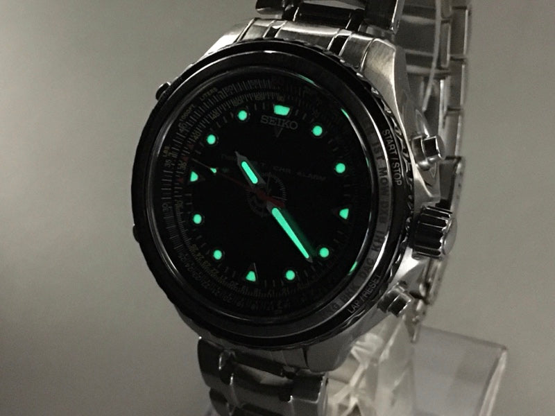 SEIKO Prospex Sky Professional H023-0010 Black Quartz 41.6mm Men's Watch 1991