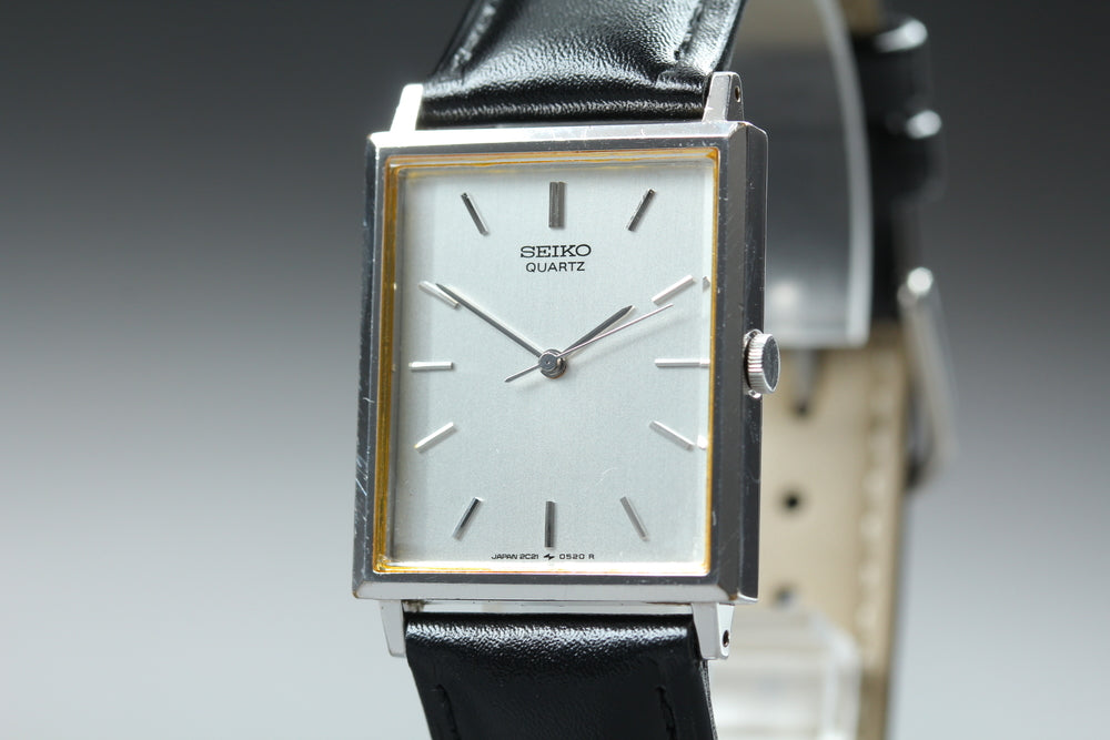 SEIKO Chariot 2C21-5180 Silver Quartz 24.4mm Men's Watch 1985