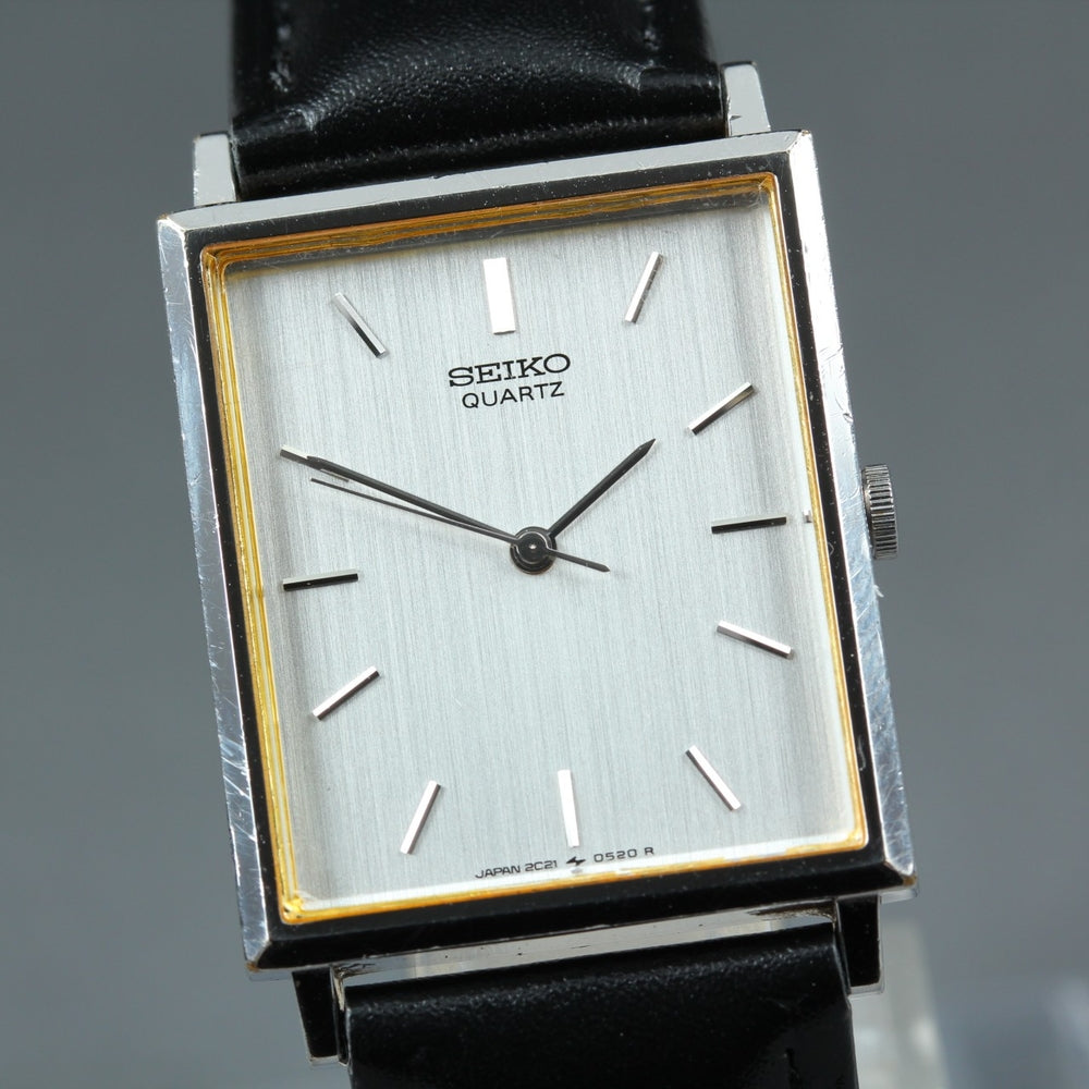 SEIKO Chariot 2C21-5180 Silver Quartz 24.4mm Men's Watch 1985