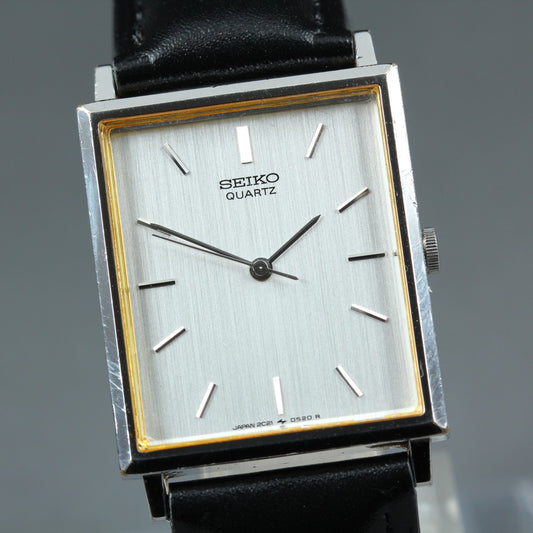 SEIKO Chariot 2C21-5180 Silver Quartz 24.4mm Men's Watch 1985