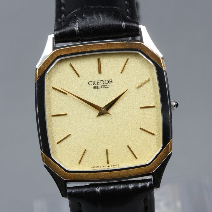 Near MINT SEIKO Credor 6730-5130 Gold Quartz 28.5mm Men's Watch