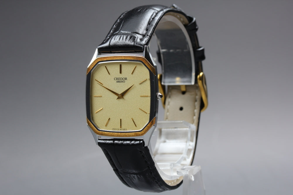 Near MINT SEIKO Credor 6730-5130 Gold Quartz 28.5mm Men's Watch