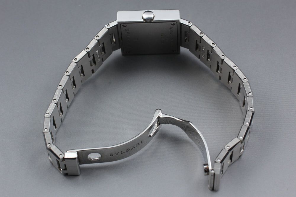 BVLGARI Quadlard SQ22SS Black Quartz 22mm Ladies Watch