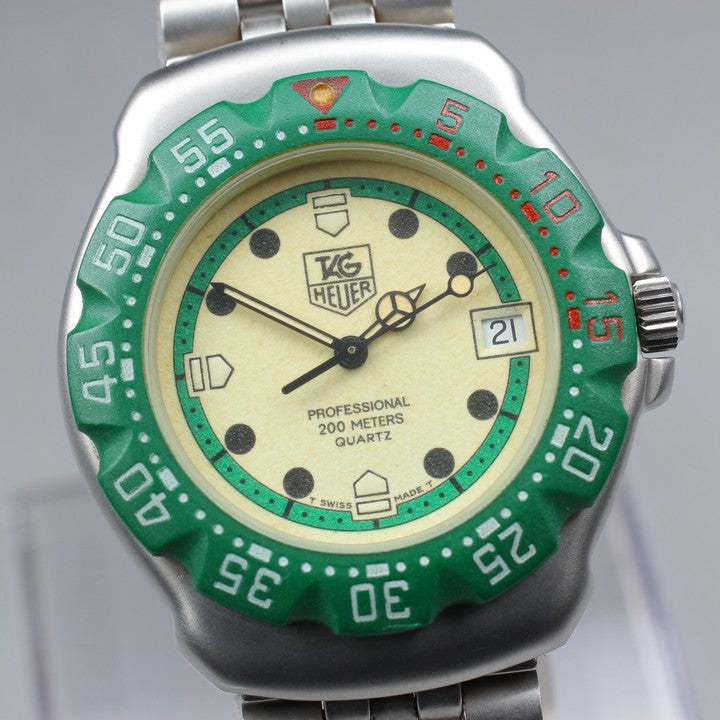 Near MINT TAG Heuer Formula 1 372.513 Yellow Quartz 34.4mm Men's Watch