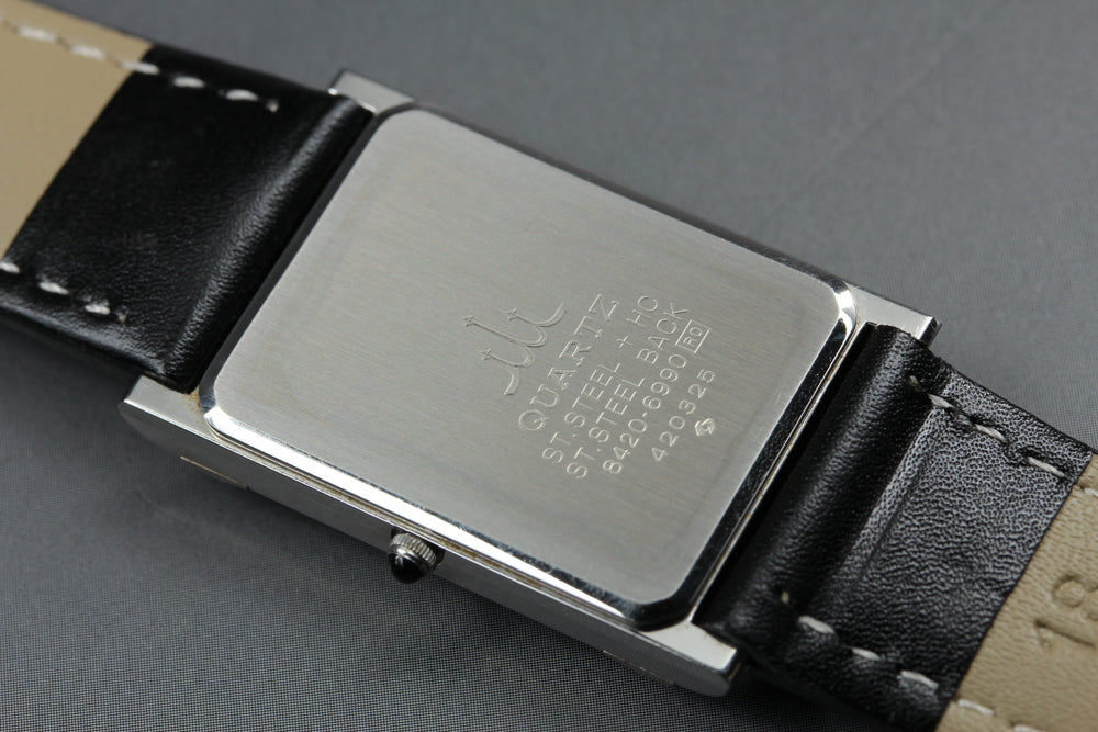 Near MINT SEIKO Credor 8420-6990 Silver Quartz 22.1mm Men's Watch 1984