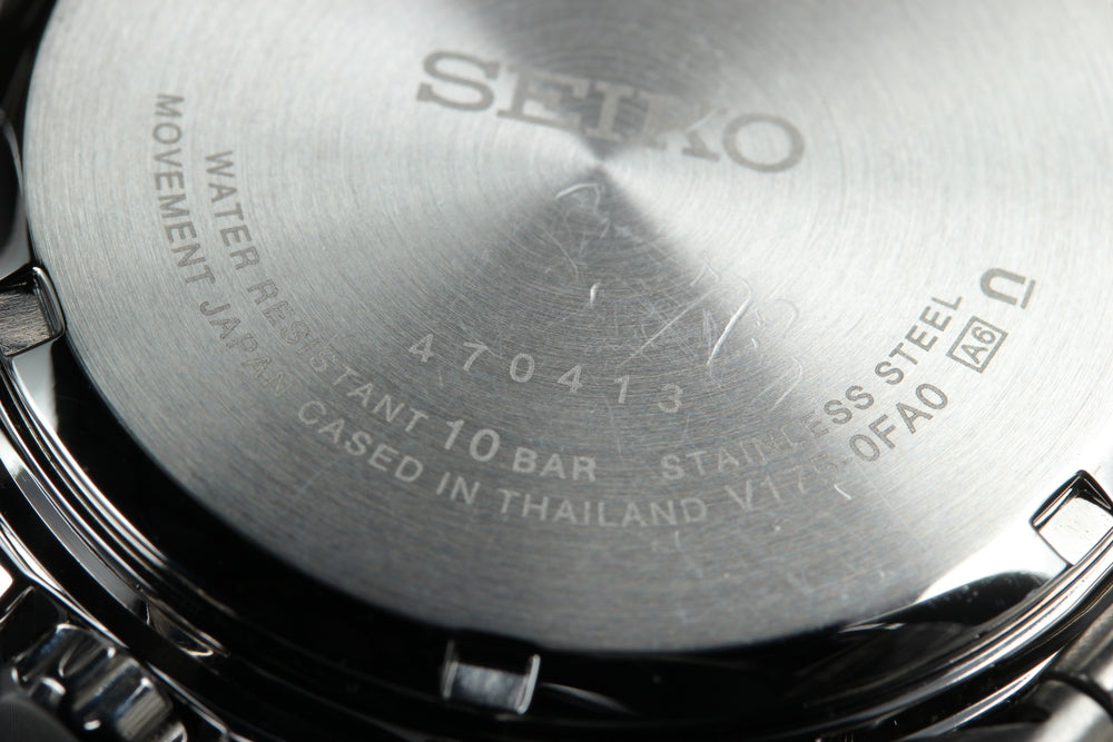 MINT SEIKO V175-0FA0 Black Solar Watch