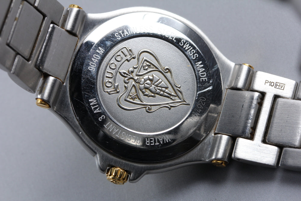 Near MINT GUCCI 9040M Black Quartz 34.2mm Men's Watch