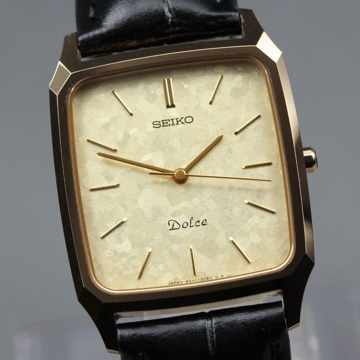 Near MINT SEIKO Dolce 8N41-5130 Gold Quartz 27.2mm Men's Watch 1971