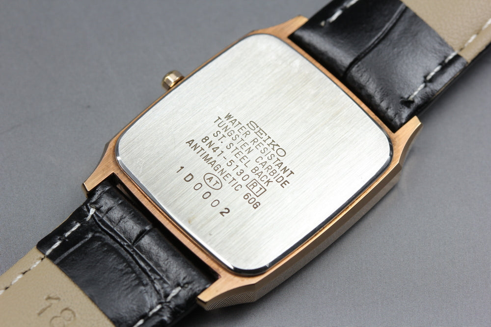 Near MINT SEIKO Dolce 8N41-5130 Gold Quartz 27.2mm Men's Watch 1971