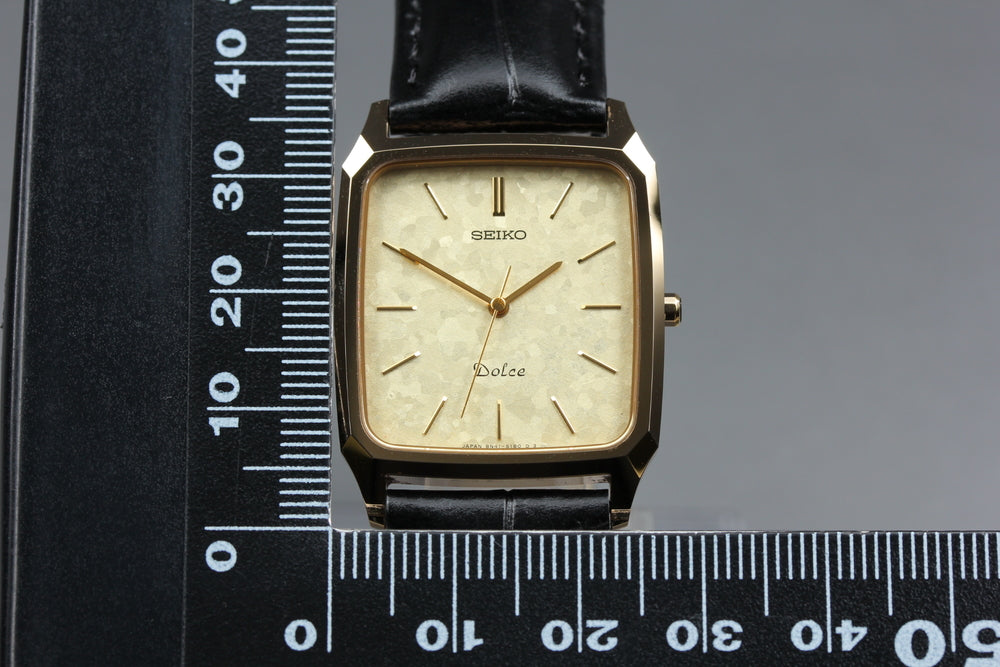 Near MINT SEIKO Dolce 8N41-5130 Gold Quartz 27.2mm Men's Watch 1971
