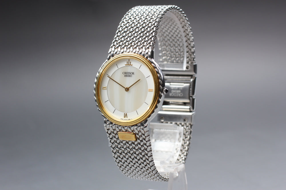 Near MINT SEIKO Credor 5A74-0240 White Quartz 32mm Men's Watch 1993 – photo 2