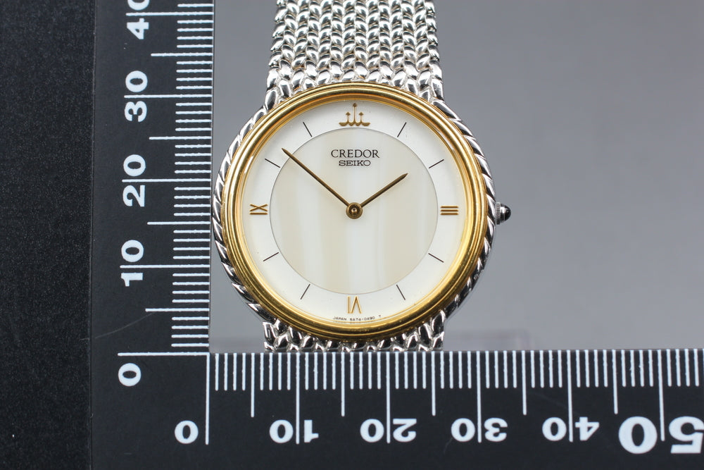 Near MINT SEIKO Credor 5A74-0240 White Quartz 32mm Men's Watch 1993 – photo 10