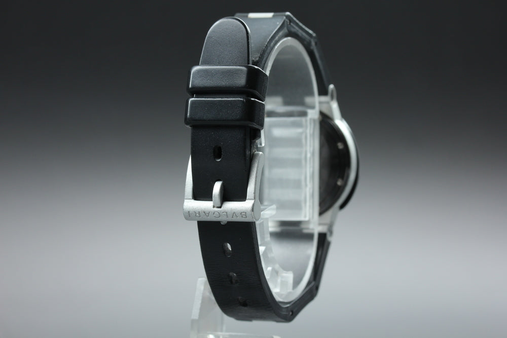 Near MINT BVLGARI Aluminum AL29A Silver Quartz 30mm Ladies Watch