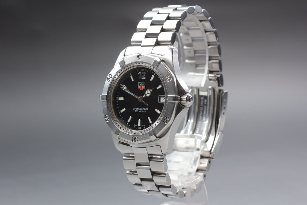 Near MINT TAG Heuer Professional 2000 WK1110-0 Black Quartz 38mm Men's Watch