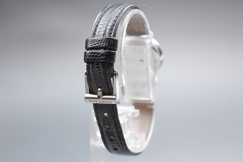 Near MINT TIFFANY&Co. Atlas Mini S0640 Silver Quartz 19mm Ladies Watch