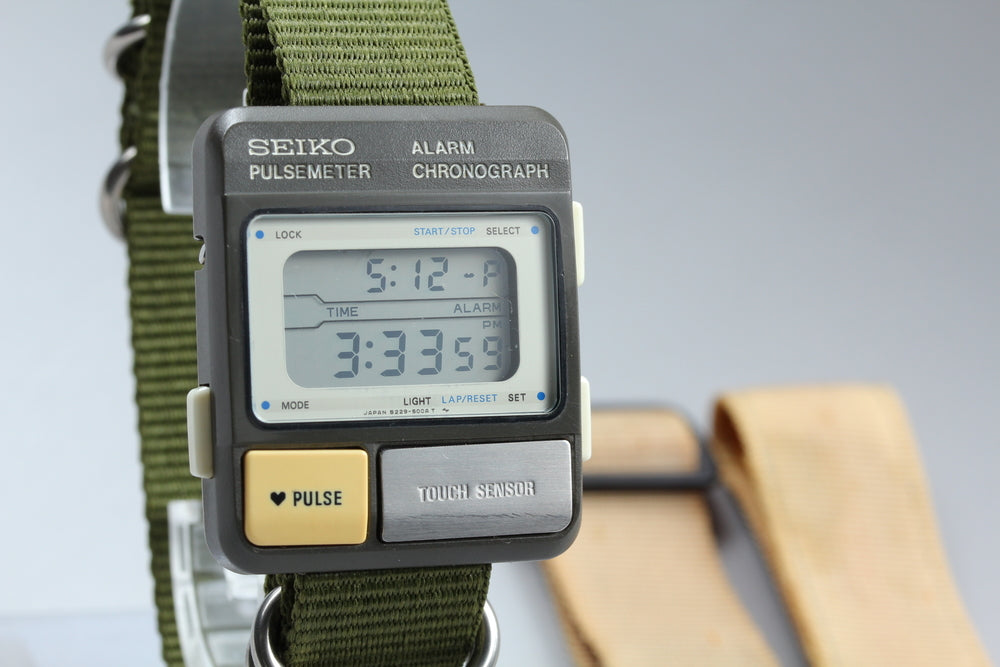 SEIKO Pulsemeter S229-5001 Digital Quartz 34.5mm Men's Watch