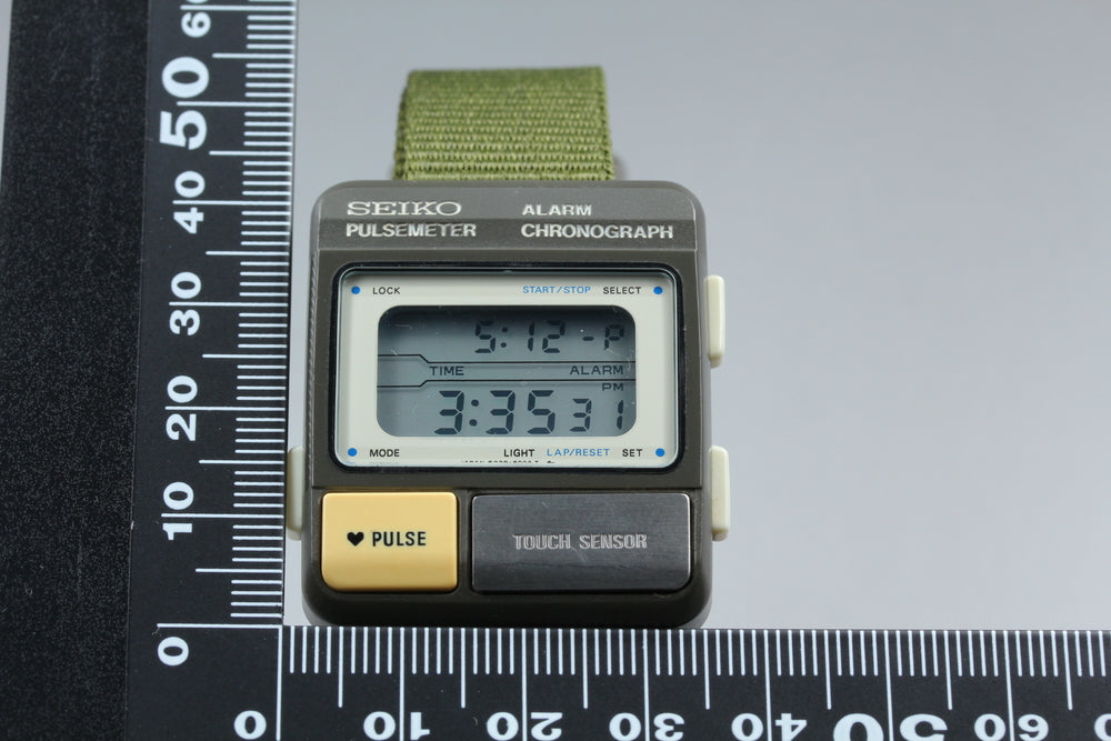 SEIKO Pulsemeter S229-5001 Digital Quartz 34.5mm Men's Watch