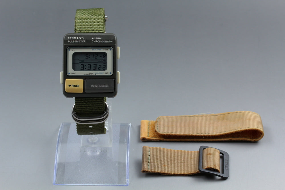 SEIKO Pulsemeter S229-5001 Digital Quartz 34.5mm Men's Watch