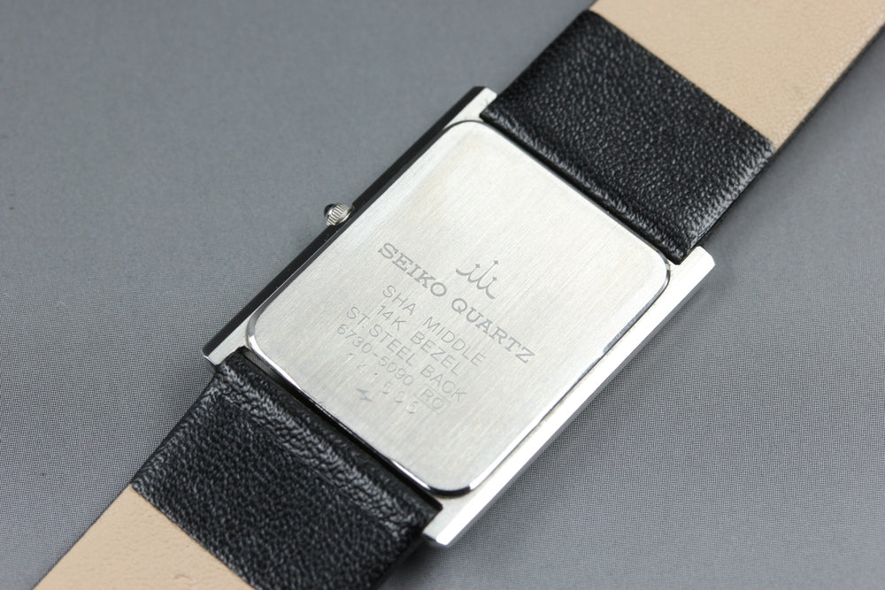 Near MINT SEIKO Credor 6730-5090 Gold Quartz 24.3mm Men's Watch 1981