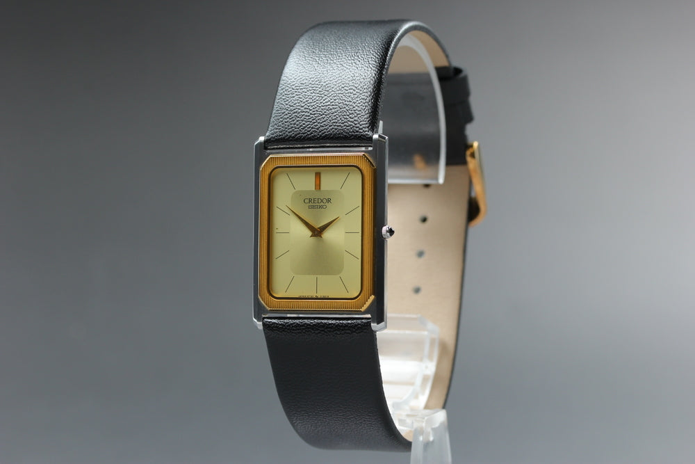 Near MINT SEIKO Credor 6730-5090 Gold Quartz 24.3mm Men's Watch 1981