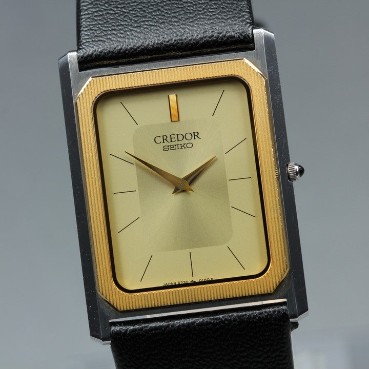 Near MINT SEIKO Credor 6730-5090 Gold Quartz 24.3mm Men's Watch