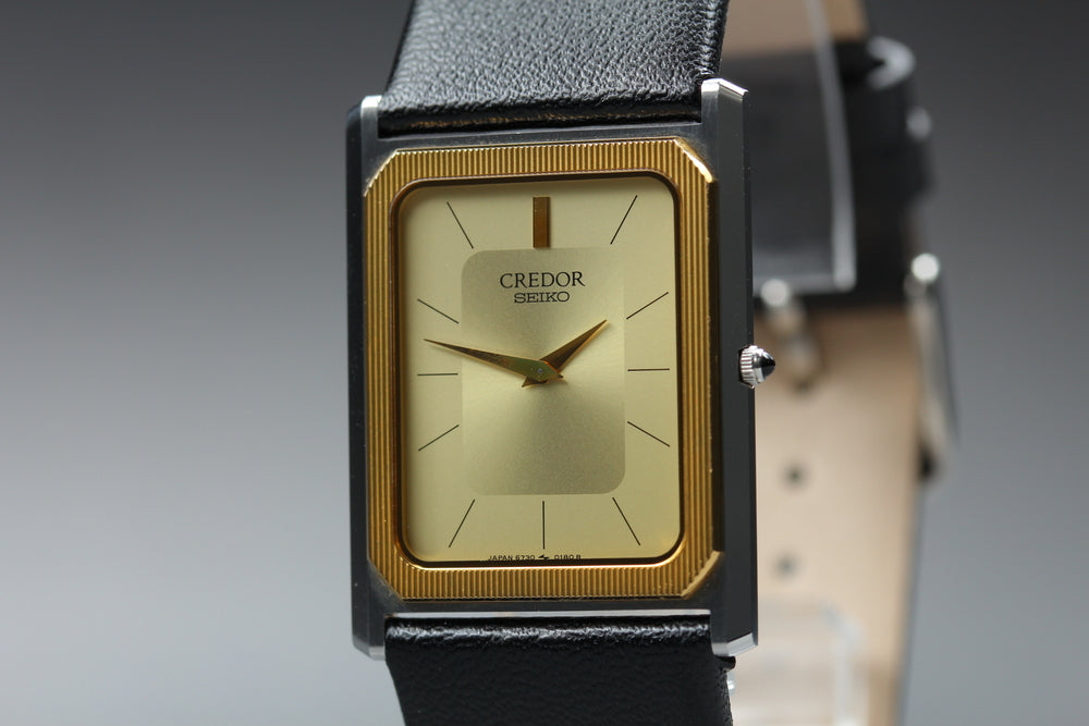 Near MINT SEIKO Credor 6730-5090 Gold Quartz 24.3mm Men's Watch