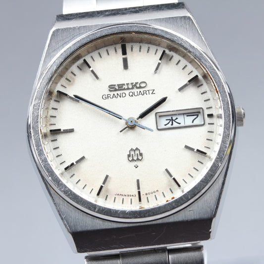 SEIKO Grand Quartz 9943-8000 Silver Quartz 34.9mm Men's Watch 1978