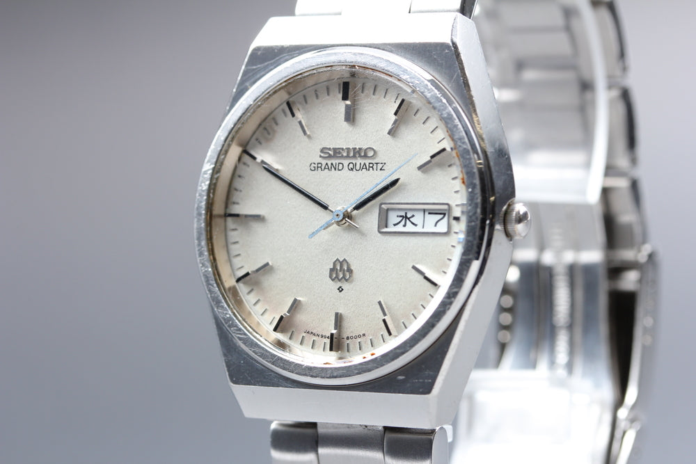 SEIKO Grand Quartz 9943-8000 Silver Quartz 34.9mm Men's Watch 1978