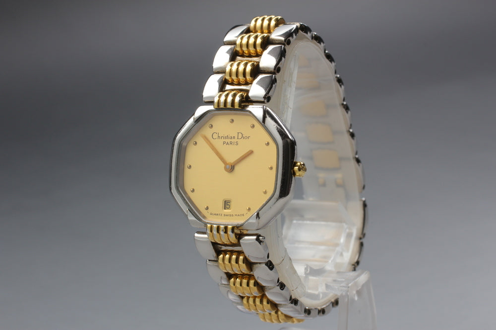 Near MINT Christian Dior D48-203 Gold Quartz 25mm Ladies Watch