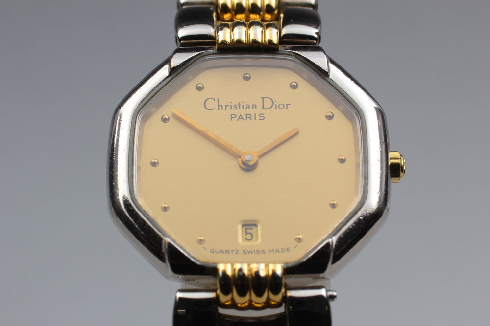 Near MINT Christian Dior D48-203 Gold Quartz 25mm Ladies Watch