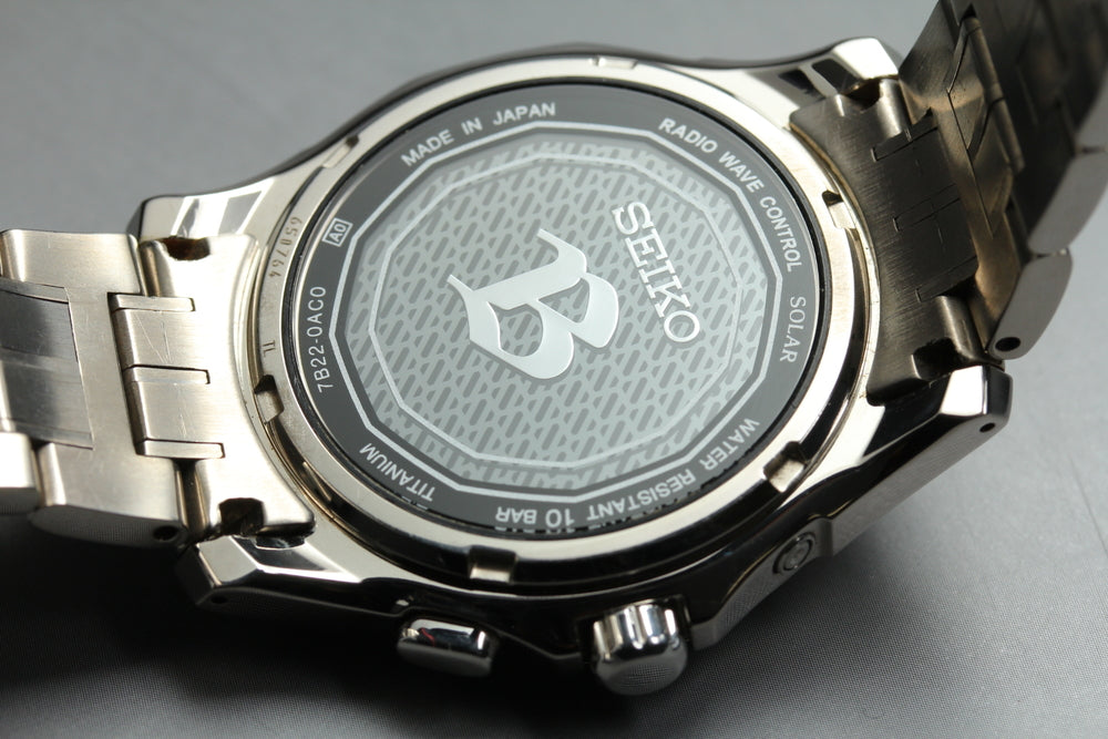 Near MINT SEIKO Brightz BRIGHTZ 7B22-0AC0 Black Solar 28mm Men's Watch