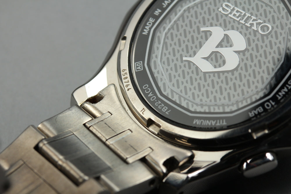 Near MINT SEIKO Brightz BRIGHTZ 7B22-0AC0 Black Solar 28mm Men's Watch