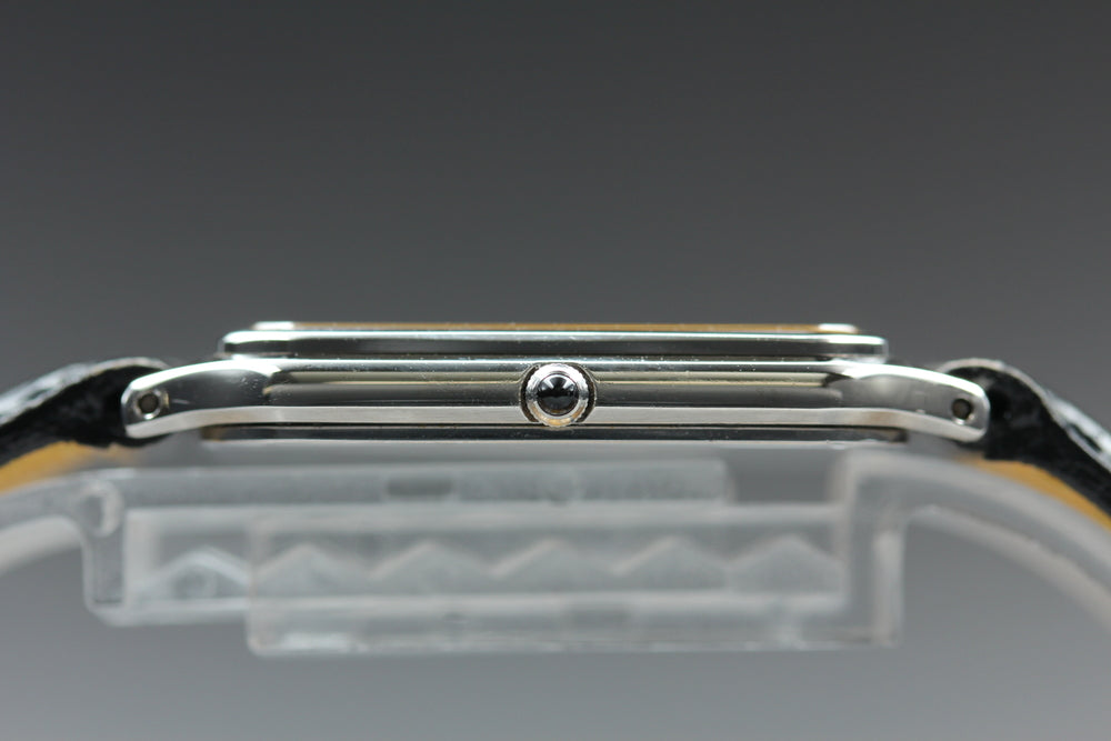 Near MINT SEIKO Credor 8J81-5020 Silver Quartz 28mm Men's Watch