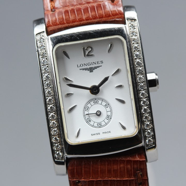 Near MINT LONGINES DolceVita L5.155.0 White Quartz 20mm Ladies Watch