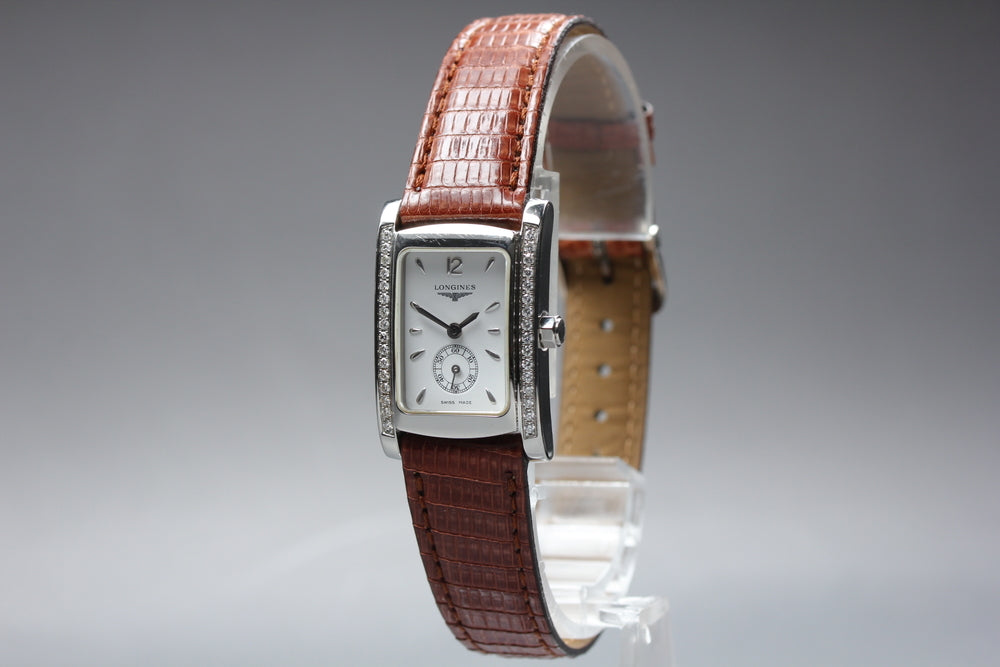 Near MINT LONGINES DolceVita L5.155.0 White Quartz 20mm Ladies Watch
