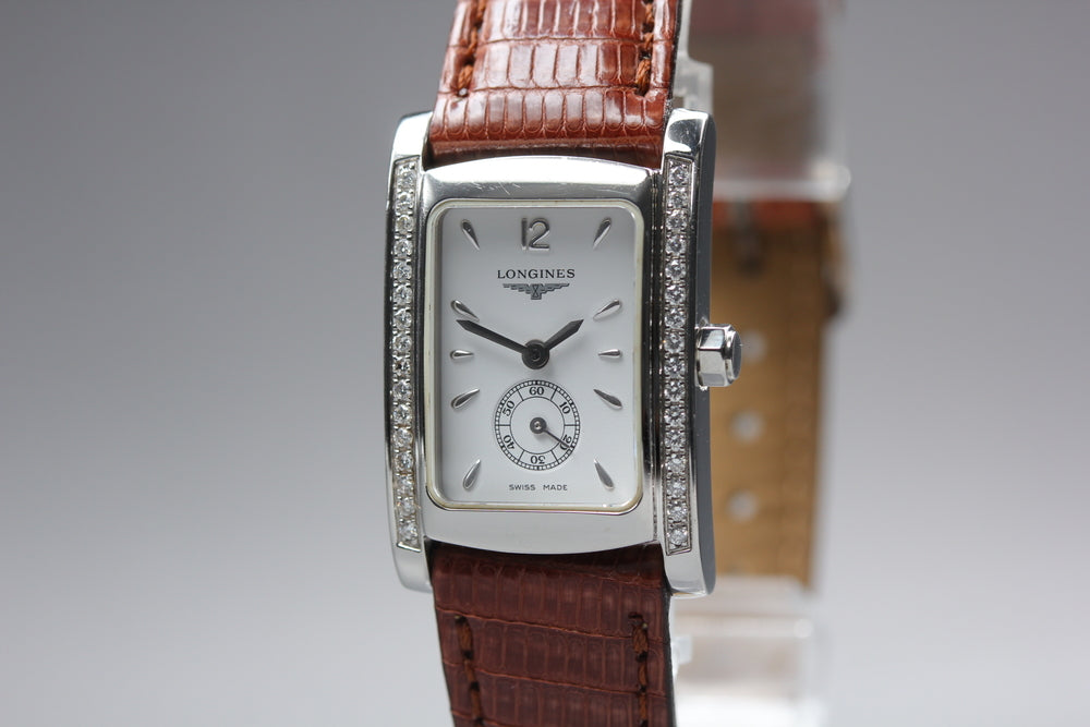 Near MINT LONGINES DolceVita L5.155.0 White Quartz 20mm Ladies Watch