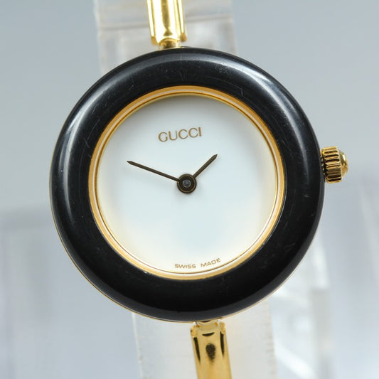Near MINT GUCCI 11/12.2 White Quartz 25.8mm Ladies Watch