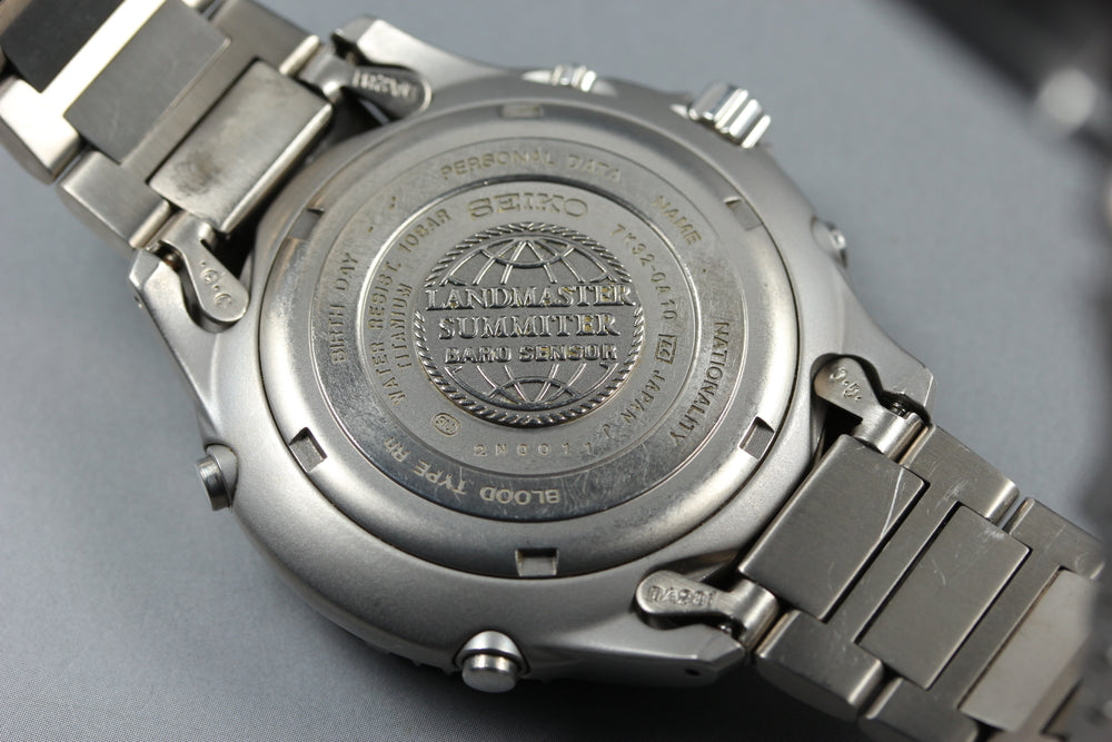 Near MINT SEIKO LANDMASTER SUMMITER SBCN003/7K32-0A10 Black Quartz 42mm Men's Watch 1992