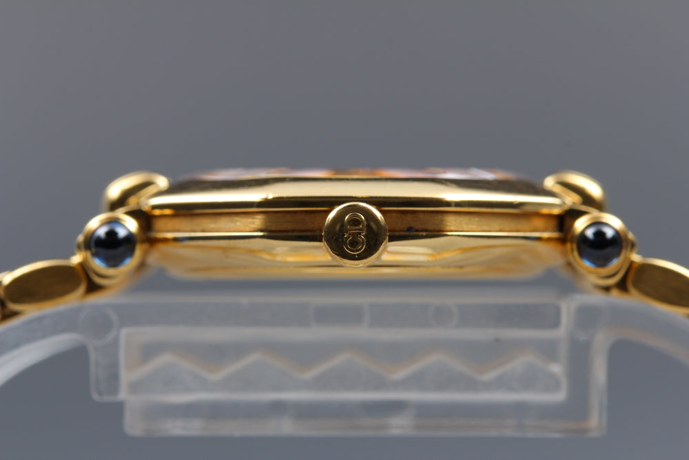 Near MINT Christian Dior 64151 Gold Quartz 25mm Ladies Watch