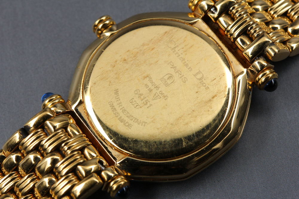 Near MINT Christian Dior 64151 Gold Quartz 25mm Ladies Watch