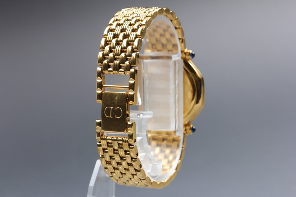 Near MINT Christian Dior 64151 Gold Quartz 25mm Ladies Watch