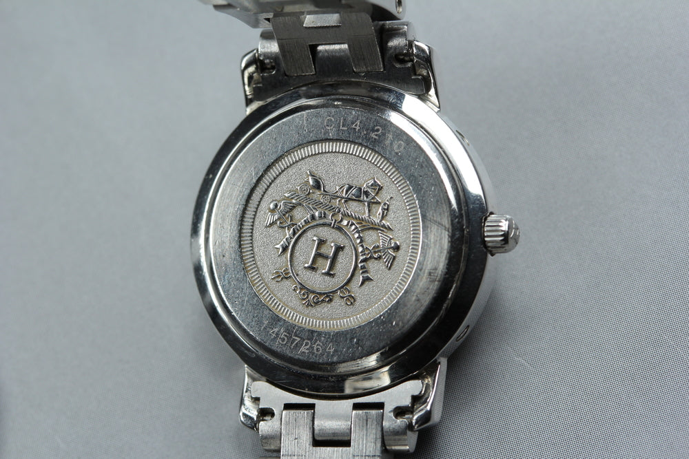 Near MINT HERMES Clipper CL4.210 Pink Quartz 23.7mm Ladies Watch