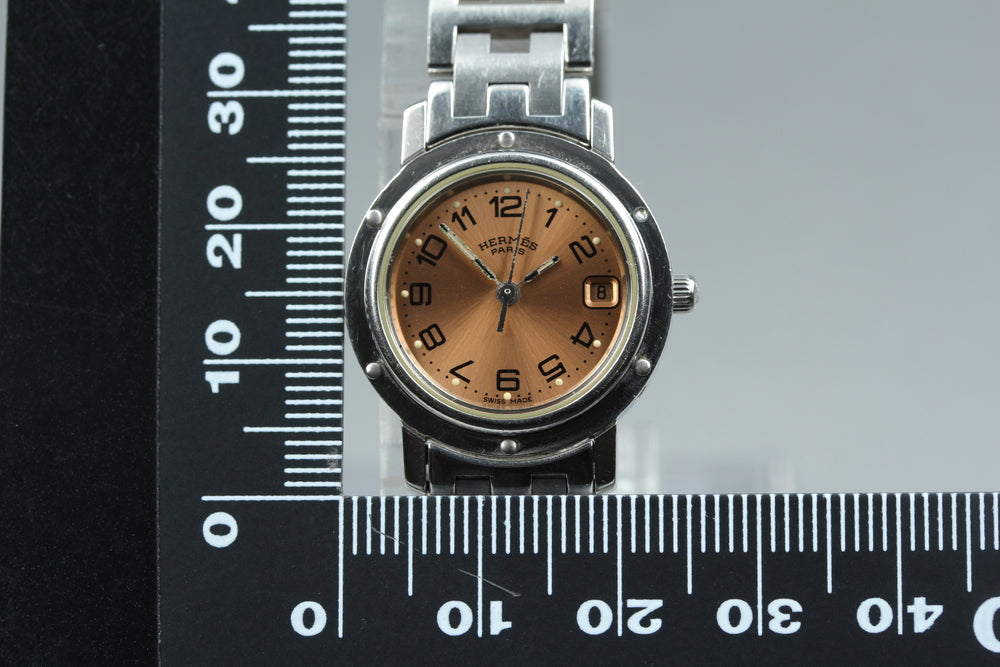 Near MINT HERMES Clipper CL4.210 Pink Quartz 23.7mm Ladies Watch