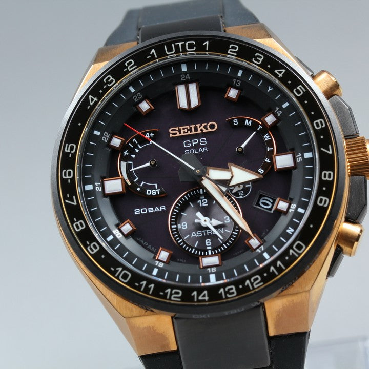 Near MINT SEIKO Astron 8X53-0BB0 Black Solar 45.8mm Men's Watch