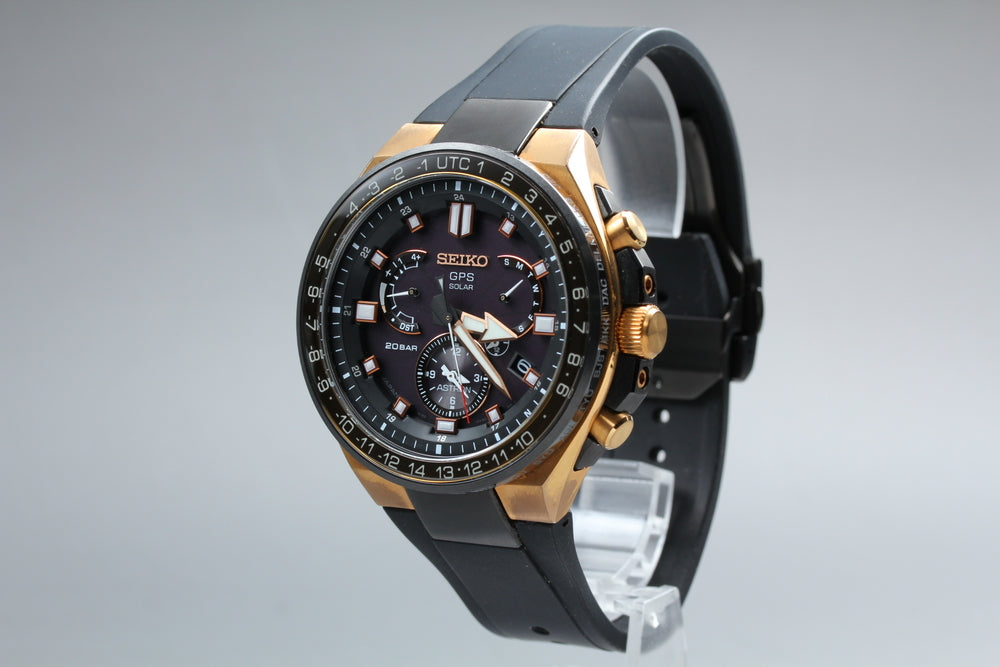 Near MINT SEIKO Astron 8X53-0BB0 Black Solar 45.8mm Men's Watch